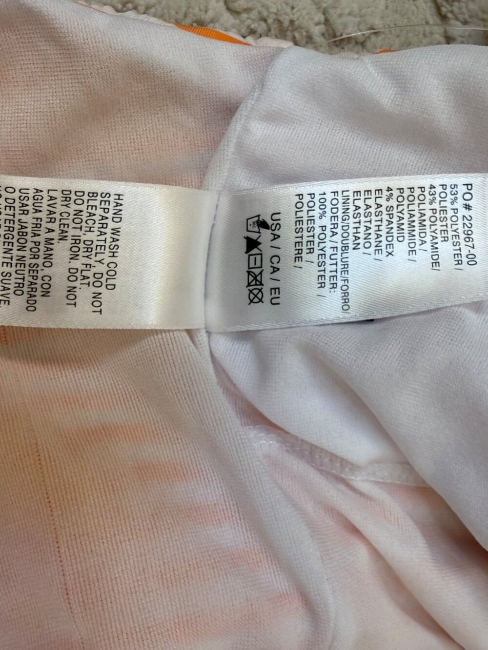 Splendid Orange Stripe One Piece Swimsuit Medium - Picture 6 of 6